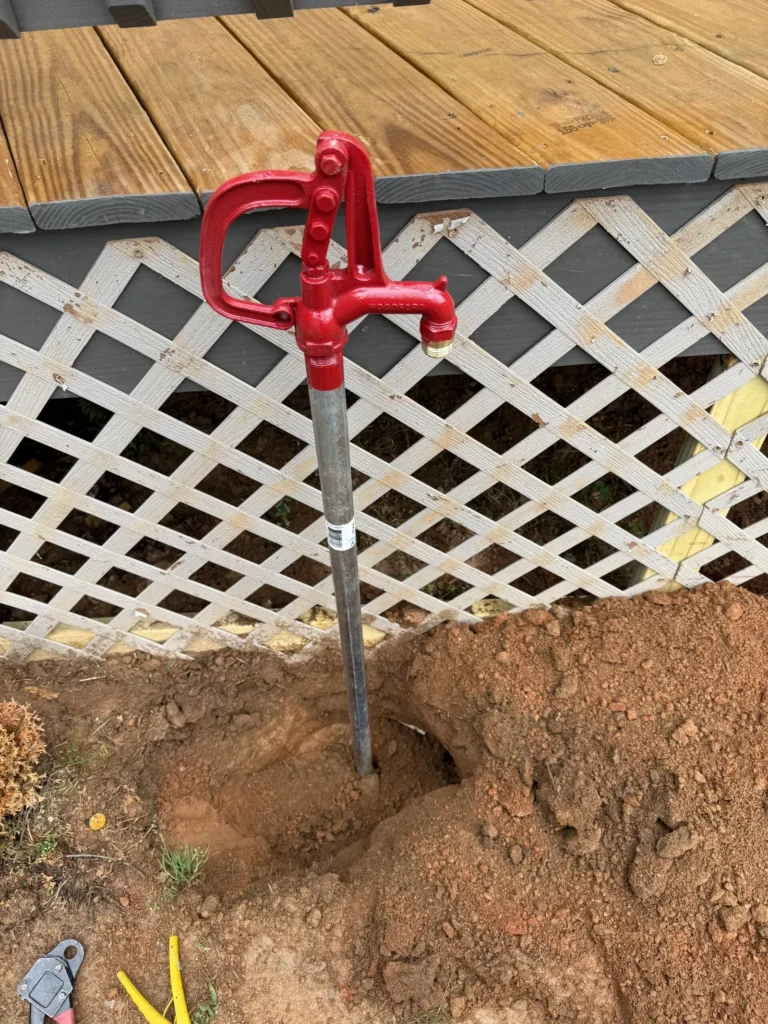 Yard hydrant installed by NBR Plumbing